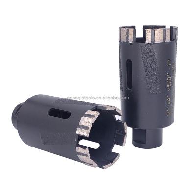 China Vacuum Welded Protection Teeth Turbo Segments Dry Working Black Color Diamond Core Drill Bit Hole Saw For Granite for sale