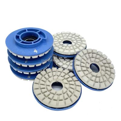 China Italy Stone Polishing Quality Snail Lock Diamond Edge Polishing Pads 4 Inch And 5 Inch For Granite And Quartz for sale