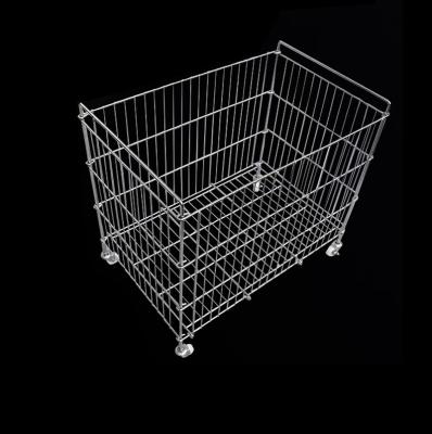 China Suitable for outdoor supermarket promotion mobile car foldable shopping mall clothes wire storage cage for sale