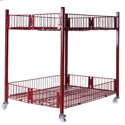 China Portability Foldable Steel Material Hand Trolley Logistics Equipment Display Rack Trolley for sale