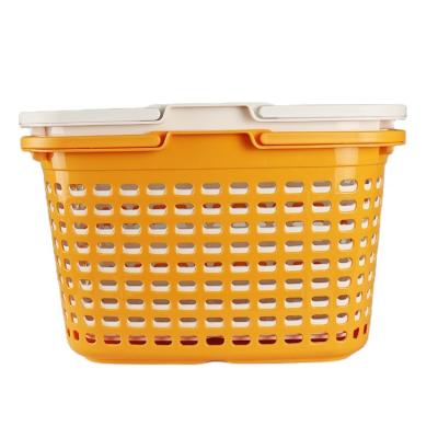 China Simplicity Retail Store Handle Wire Small Load Plastic Baskets For Grossary Store for sale