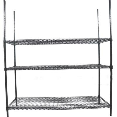 China Suitable for outside layer shelf adjustable height makeup thing storage wire wall shelf 3 rows for sale