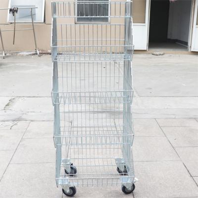 China Corrosion Protection 5 Layers Wire Cube Elegant Wire Storage Shelves With Wheel Unit Adjustable Metal for sale