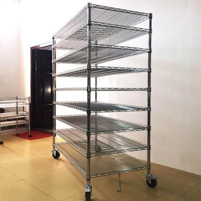 China Suitable for outdoor supermarket metal wire 9 shelf mesh display magazine storage rack and wall rack for sale