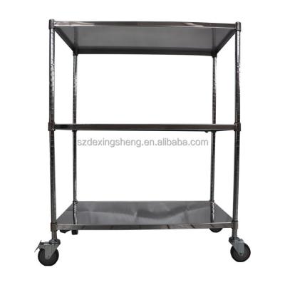 China Suitable For Outdoors Three Tiers Stainless Steel Firm Storage Smooth Polish Racks With 304 Steel for sale