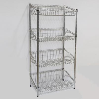 China Suitable For Outdoor Morden Style Kitchen Rack Basket Dish Shelf Racks Wire Shelving Storage for sale