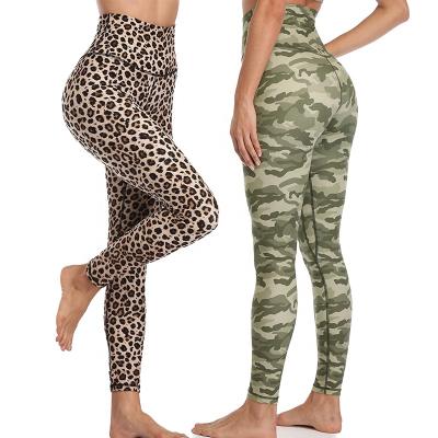 China High Waist Leggings Women Yoga Gaiters Leopard Pattern Pants Tights Olive Tummy Control Shapewear Fashion for sale