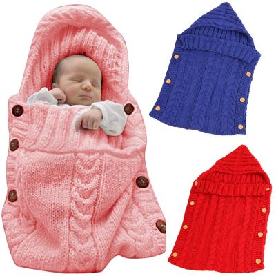 China Sustainable Baby Newborn Sleeping Bags Crochet Patterns Nursing Comforter Blanket Stroller Wrap Toddler Knitted Coat Infant Knit Blanket for sale