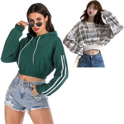 China Plus Size Womens Hoodies And Sweatshirts 4XL Floral Crop Tops Long Sleeve Cropped Hoodie for sale