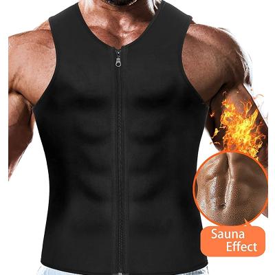 China Hot Sale QUICK DRY Men's Waist Trainer Belt Plus Size 3XL Tank Tops Slimming Body Vest Neoprene Sauna Sweat Belt Black Corset for sale