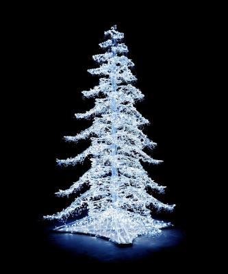 China Custom Aluminum Frame Pattern Light Holiday Decoration Size 7.5ft/9ft/12ft Cold White Led Christmas Tree Light for sale