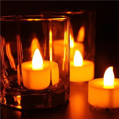 China Ramadan Decoration Battery Tea Light colorful flameless led flameless candle with led flicker lights candle for sale