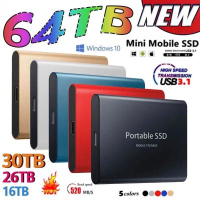 China 2023 Portable High Speed ​​Solid State Drive 2TB 4TB 8TB 16TB 64TB Solid State Hard Drive Mobile External Storage Decives For Laptop PC Microsoft for sale