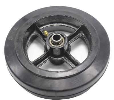 China 1/2/3/4/5/6/8/10/12 inch iron rubber wheel for trolley caster wheel for sale