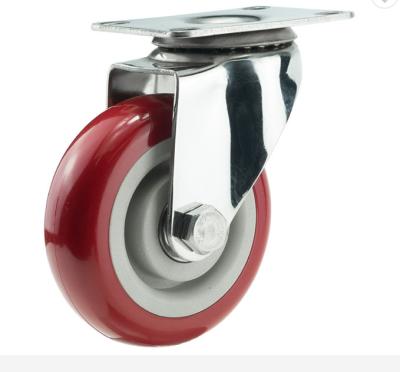 China 4 Inch Rigid Roller Bearing Industrial Caster Swivel Rubber Caster for sale