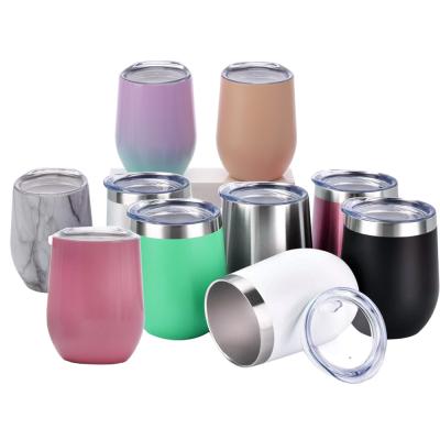 China Viable Wholesale 12oz Changing Color Travel Coffee Mug Double Wall Stainless Steel Wine Tumbler Bulk Supplier for sale