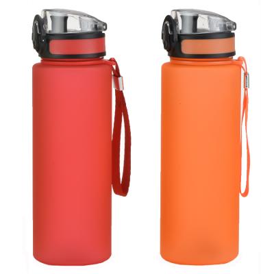 China Sustainable 500ml Personalized Sports Plastic Frosted Rubber Coating Water Bottles With Custom Logo for sale