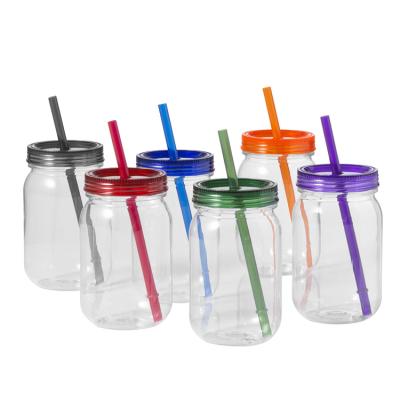 China Wholesale 16oz Minimalist Plastic Mini Mason Jar Single Wall Wide Mouth Without Handle for sale