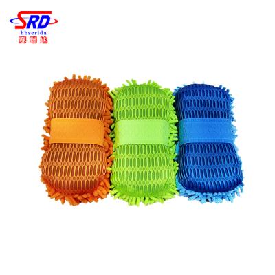 China Multi Purpose Use Promote Sales Magic Chenille Tool Car Wash Microfiber Polishing Cleaning Sponge for sale