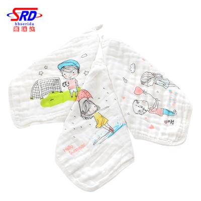 China Good Quality Child Safe 6 Layers Gauze Toddler Feeding Square Towel Baby Face Wash Towel for sale