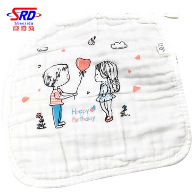 China Child Safe Infant Soft Cotton 6 Layers Muslin Gauze Towel Cartoon Baby Stuff for Baby Newborn Hooded Covering Hand Towels Hand Towel for sale