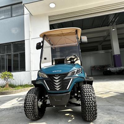 China 2023 China Wholesale 2 Seat Golf Carts 4 Wheel Drive 48v Lithium Ion Battery Pack Electric Golf Cart With Rolling Alarm 23X10.5-14 Tubeless Tire for sale