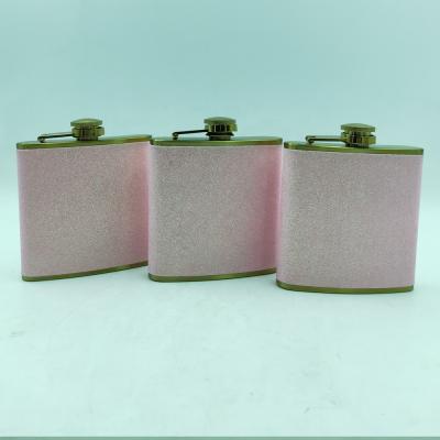 China Who respects the environment; 6OZ Gold Stainless Steel Glitter Hip Stocked Flask For Promotion for sale