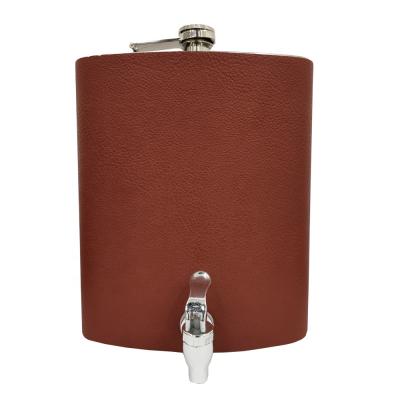 China Who respects the environment; 2020 New 128OZ Popular Single Wall Stainless Steel Stocked Logo Hip Flask With Tap for sale