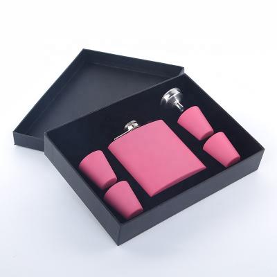 China Who respects the environment; 6OZ Rose Stainless Steel Hip Flask Stocked Gift Set With Funnel And 4Pcs Shot Glass for sale