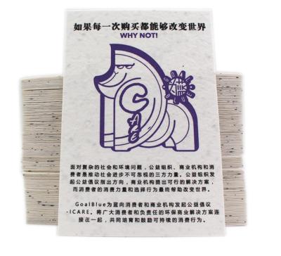 China Europe 2019 new seed creative label paper implantable paper label with logo printing for sale