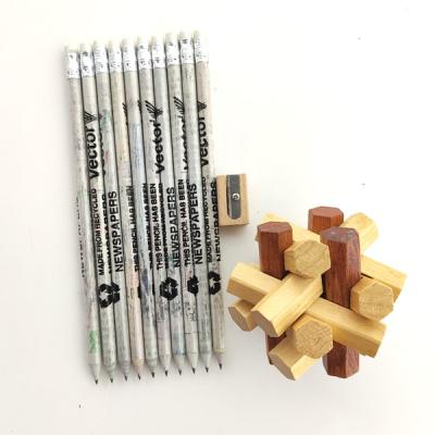 China office & Wholesale school pen 2020 eco paper reuse journal pencil bulk for students black body OEM loose packing for sale