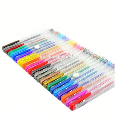 China High quality glitter hot sale gel pen stationery set with pvc packing and gel in pen with metallic color for sale