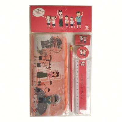 China School and Office Back to School PVC Kid Stationery Set and Pencil Bag with Pencil Ruler Eraser for sale