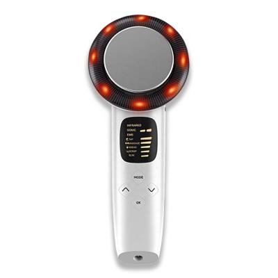 China Portable Red Light Ultrasonic Therapy Instrument Weight Loss 2021 Beauty Cavitation EMS Body Slimming Massager Facial Face Slimming Device for sale