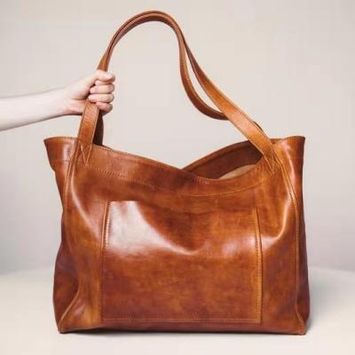 China 2021 high quality hot sale vegan women PU bucket handbag shoulder tote bags lady handbag shiny leather for sale