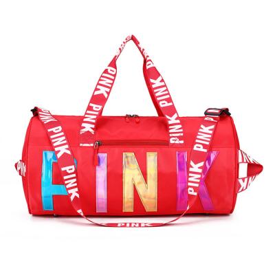 China 2021 hot sale high quality fashion sequins pink duffle sports storage shoulder bag gym and travel outer packing for sale