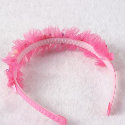 China Bright colors wholesale kids hair accessories lace up flower garland headband for girls for sale