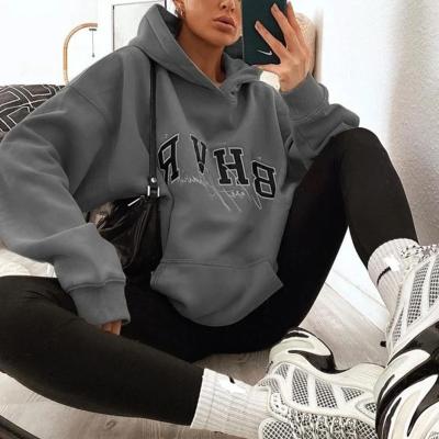 China Letter Print Casual Pullover Anti-wrinkle Sweatsuit Amazon Trend Winter Basics Hot Selling Fleece Hoodie for sale