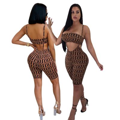 China Women's Breathable Clothing TOB Two Piece Pants Set Crop Sexy Strapless Main 2 Piece Women's Short Set Clothing JZ454 for sale