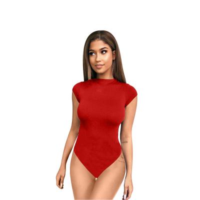 China Custom Plus Size Women's Sexy Bodycon Short Sleeve Scoop Neck Dancer Leotard Jumpsuit for sale