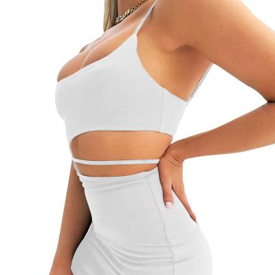 China Breathable Summer Selling New Product Women's Sexy Bodycon Slip Dress Hollow Off The Shoulder Backless Mini Dresses for sale