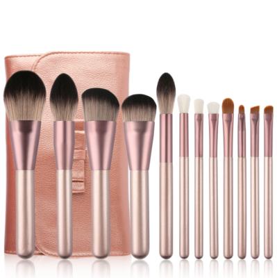 China 12pcs Luxury With Makeup Brush Bag Professional Makeup Brush Wholesale Makeup Brush Set 2021 for sale