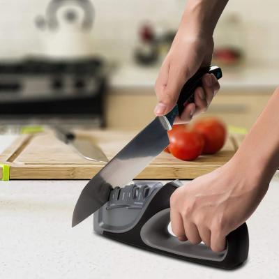 China Viable Professional Kitchen Knife Sharpener 4 Stages Sharp System Sharpening Knives Amolador De Faca for sale