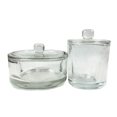 China Home Decoration Best Selling High Quality Candle Jar Candle Decoration Jars Glass Candle Container With Glass Lid for sale