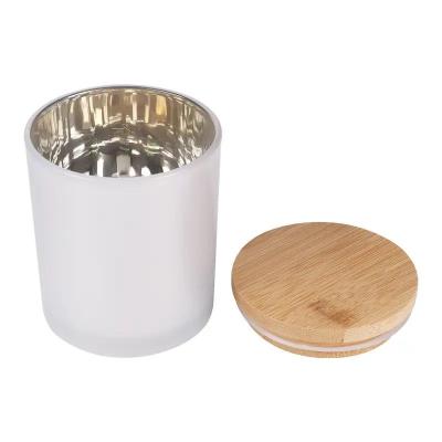 China Factory Home Chinese Plating Decoration Candle Jar Fashion Colorful Candle Decoration Jars With Wooden Lid for sale