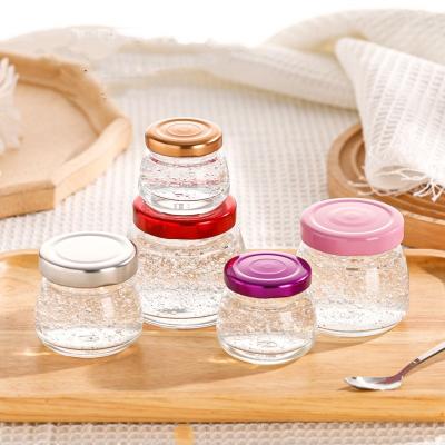 China Chinese Food Factory Luxurious Honey Jar Jam Jar 30ml 50ml 75ml 120ml 150ml Glass Jar With Lid for sale