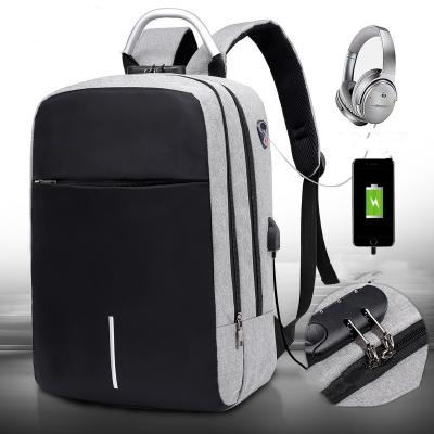 China With USB Customization Nylon Laptop Backpack Waterproof Bag For Business Anti Theft Backpack With USB Charging Port for sale