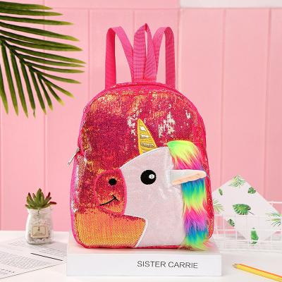 China Customization Unicorn Backpack School Bags Set Anti-theft Unicorn Backpack For Girls Sequin Cute Ear Mini Backpack for sale