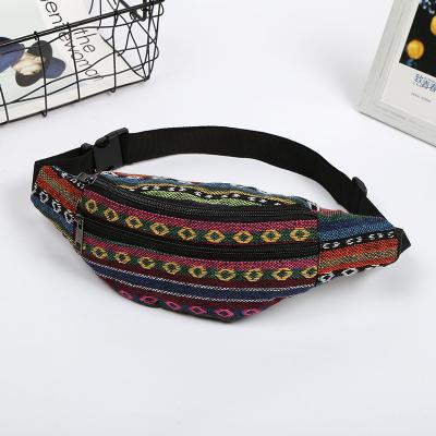 China Water proof customization cotton raffia waist bag cotton canvas waist bag 2020 pussy pack women waist bag new for sale