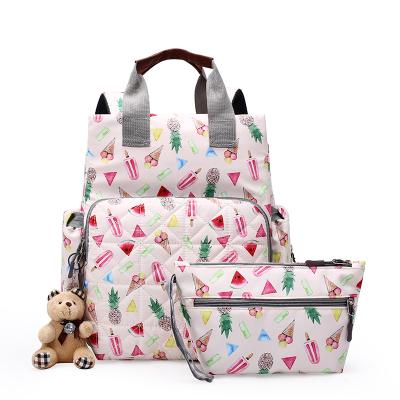 China 2020 New Foldable Women Hi Kid Cartoon Waterproof Portable Baby Diaper Storage Bag Mommy Bag for sale